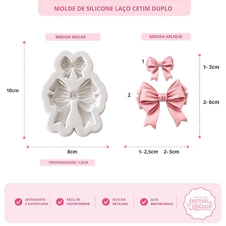 Molde de Silicone Laço Cetim Duplo