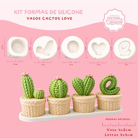 Molde de Silicone kit Cactos Love
