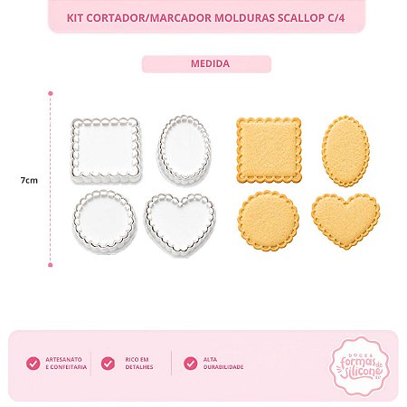 Kit Cortador / Marcador Molduras Scallop c/ 4