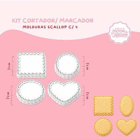 Kit Cortador / Marcador Molduras Scallop c/ 4