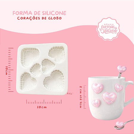 Molde de Silicone Corações de Globo