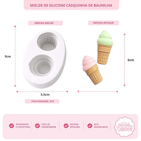 Molde de Silicone Casquinha de Baunilha