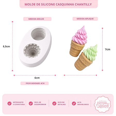 Molde de Silicone Casquinha de Chantilly
