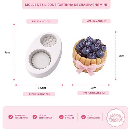 Molde de Silicone Tortinha de Champanhe Mini