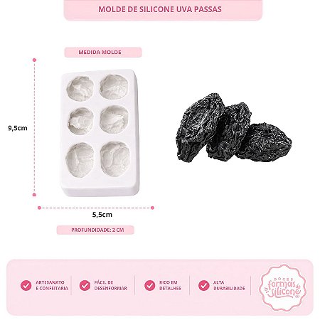Molde de Silicone Uva Passas