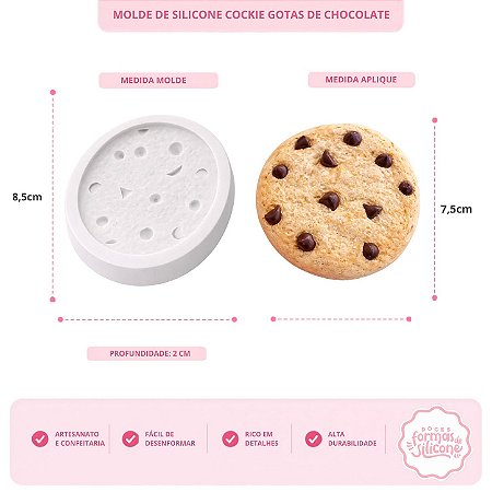 Molde de Silicone Cockie Gotas de Chocolate