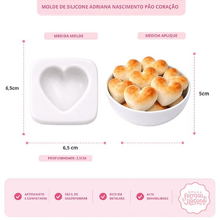Molde de Silicone Pão Coração