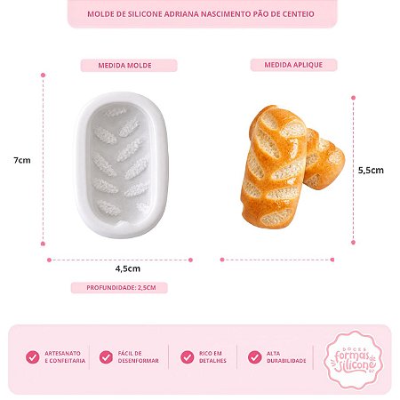 Molde de Silicone Pão de Centeio