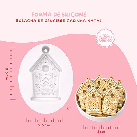 Molde de Silicone Bolacha de gengibre Casinha de Natal