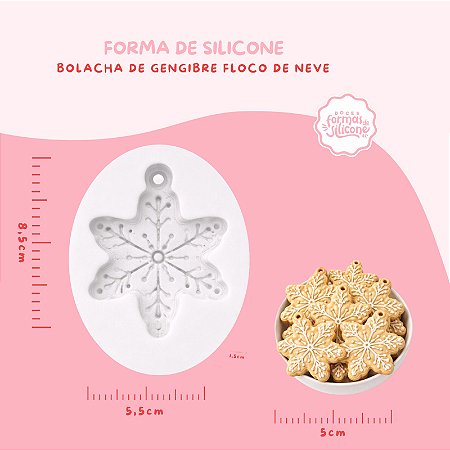 Molde de Silicone Bolacha de Gengibre Floco de Neve