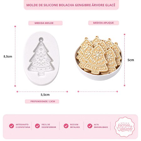 Molde de Silicone Bolacha de Gengibre Arvore