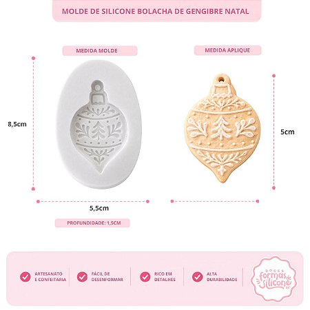 Molde de Silicone Bolacha de Gengibre Natal
