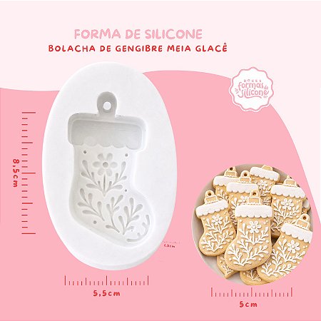 Molde de Silicone Bolacha de Gengibre Meia Glacê