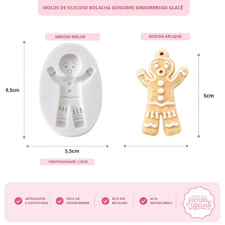 Molde de Silicone Bolacha de Gengibre Gingerbread glacê