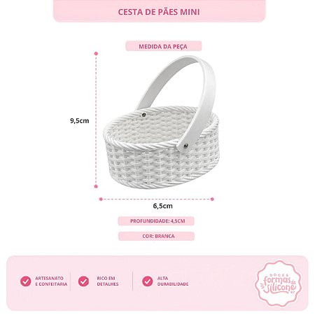 Cesta de Pães Mini cor Branca