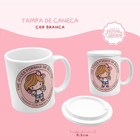 Tampa de Caneca cor Branca 9 cm
