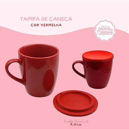 Tampa de Caneca cor Vermelha 9 cm