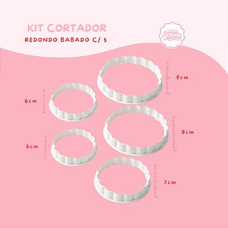 kit Cortador Redondo Babado com 5