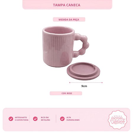 Tampa de Caneca cor Rose 9 cm