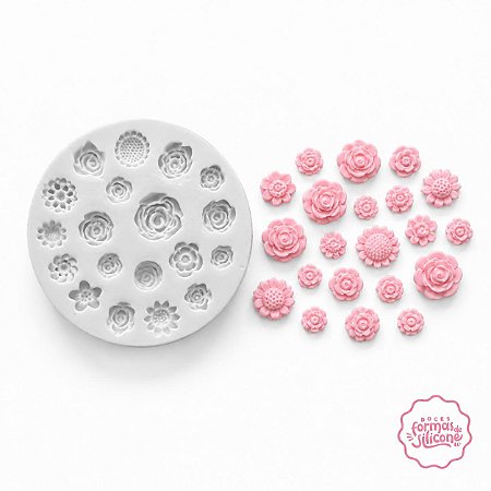 Molde de Silicone Florzinha Mini