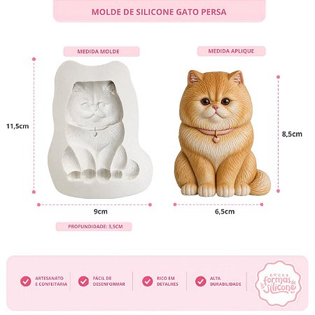 Molde de Silicone Pet Gato Persa