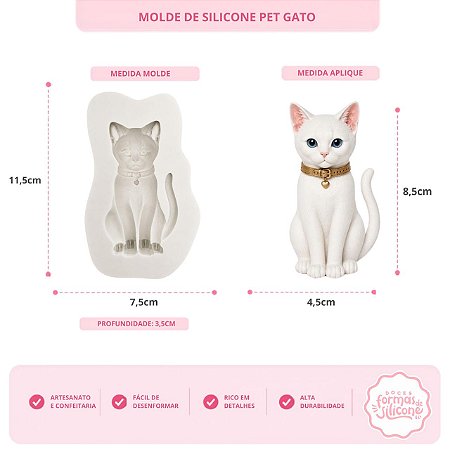 Molde De Silicone Pet Gato