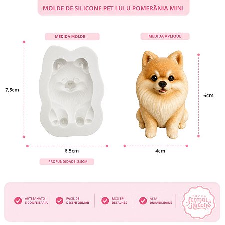 Molde de Silicone Pet Lulu da Pomerânia Mini