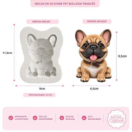 Molde de Silicone Pet Buldog Francês