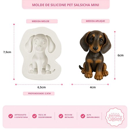 Molde de Silicone Pet Dachshund (Salsicha) MIni