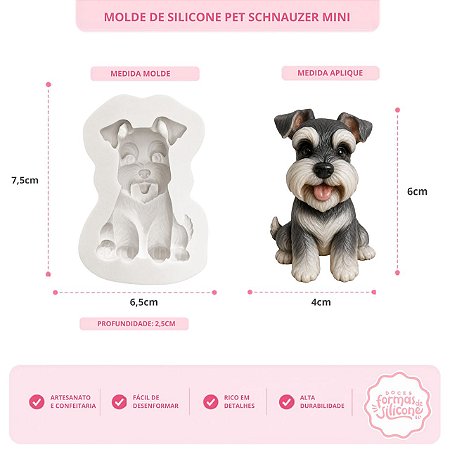 Molde de Silicone Pet Schnauzer Mini