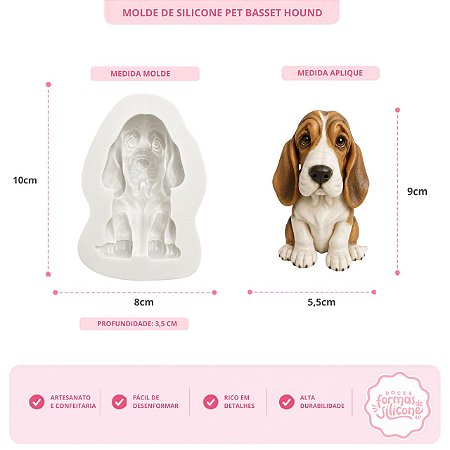 Molde de Silicone Pet Basset Hound