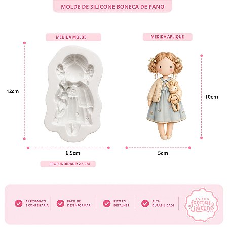 Molde de Silicone Boneca de Pano