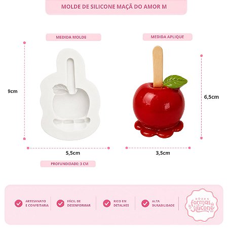 Molde De Silicone Maça Do Amor M