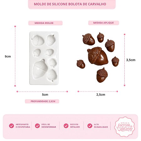 Molde De Silicone Bolota De Carvalho