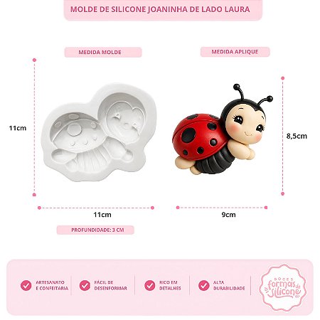 Molde de Silicone Joaninha De Lado Laura