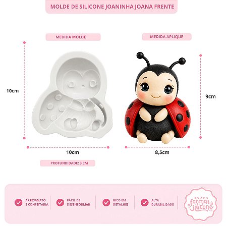 Molde de Silicone Joaninha Joana Frente