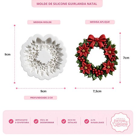Molde de Silicone Guirlanda de Natal