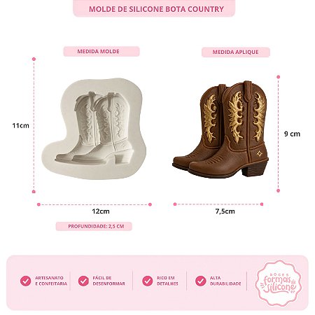 Molde de Silicone Bota Country
