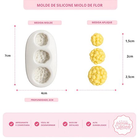Moldes De Silicone Miolo De Flor