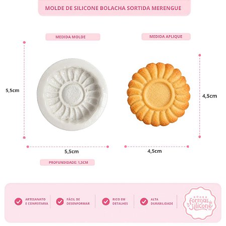 Molde de Silicone Bolacha Sortida Merengue