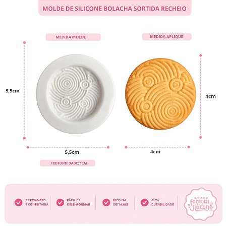 Molde de Silicone Bolacha Sortida Recheio