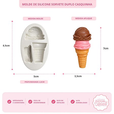 Molde De Silicone Sorvete Duplo Casquinha