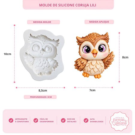 Molde de Silicone Coruja Lili