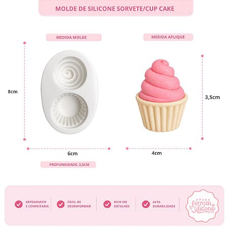Molde De Silicone Sorvete/Cup Cake