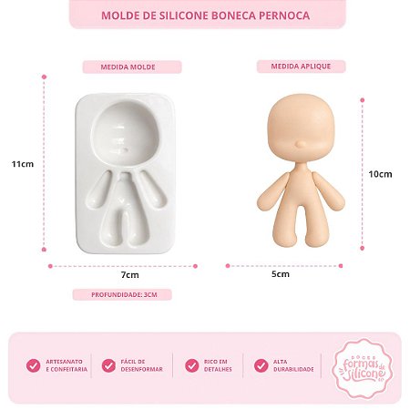 Molde de Silicone Boneca Pernoca