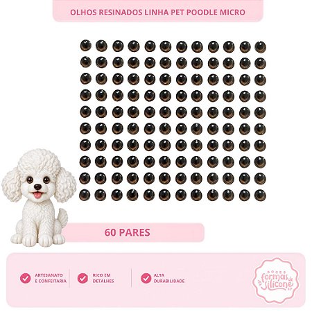 Olhos Resinados Poodle Micro