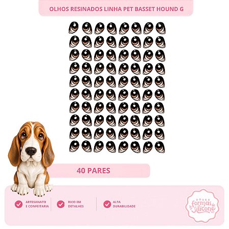 Olhos Resinados Basset Hound G