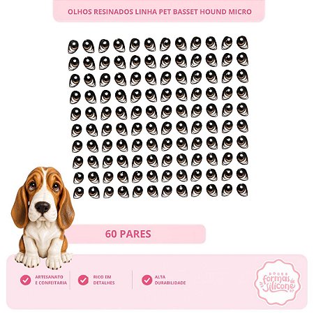 Olhos Resinados Basset Hound Mini