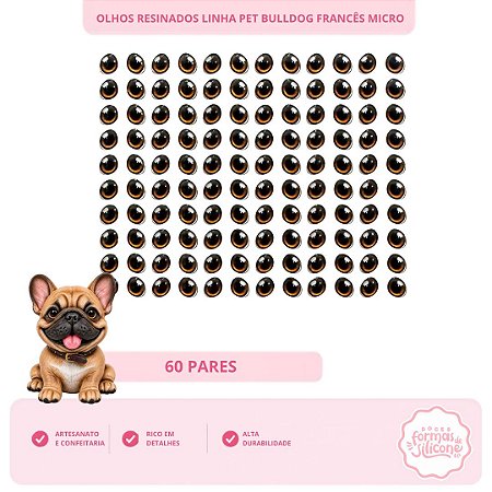 Olhos Resinados Buldog Francês Micro