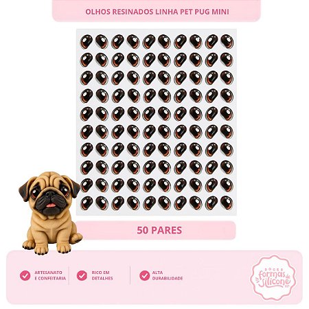 Olhos Resinados Pug Mini